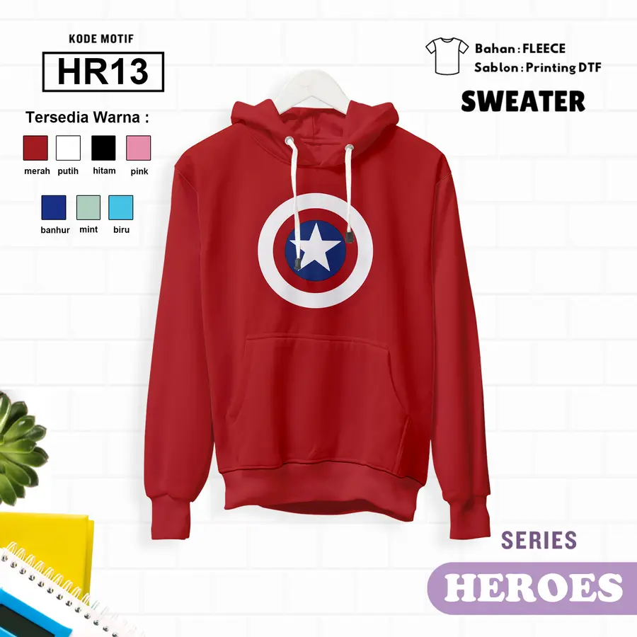 HR13 - Sweater Kids Fleece Panjang [Varian: L (5-6 y) / Biru]