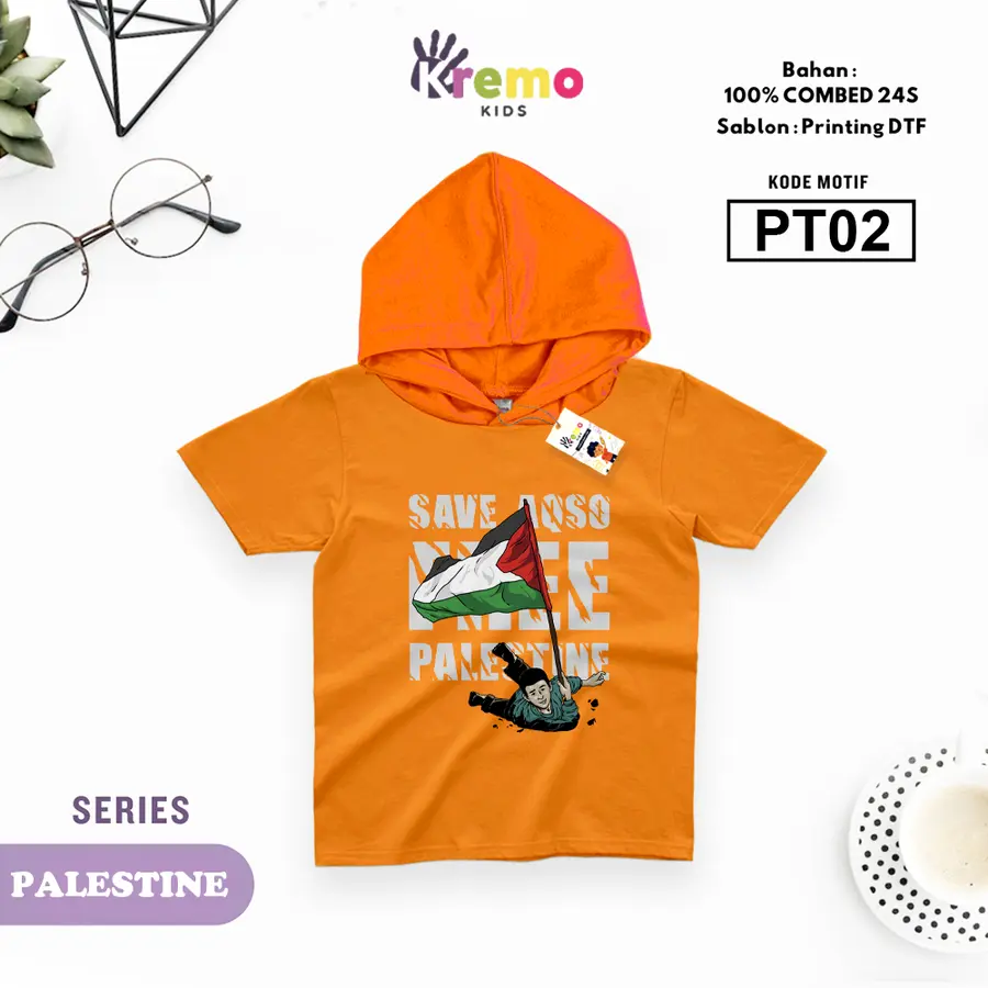 PT02 - Hoodie Kids Combed 24s Pendek [Varian: S (3-4 y) / Biru]