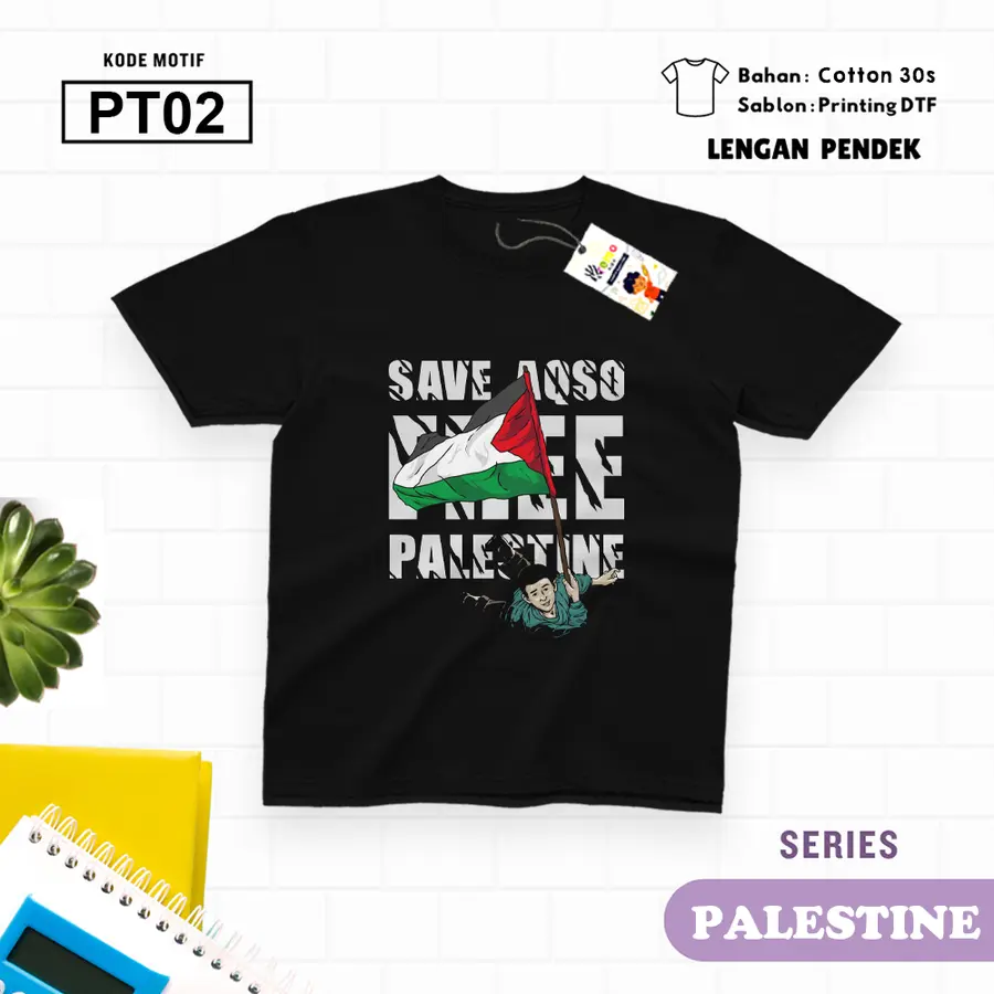 PT02 - Kaos Dewasa Cotton 30s Pendek [Varian: M / Biru Turkish]