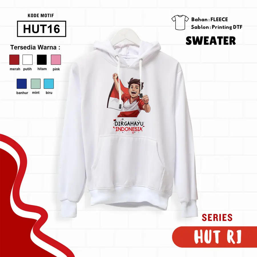 HUT16 - Sweater Kids Fleece Panjang [Varian: L (5-6 y) / Biru]
