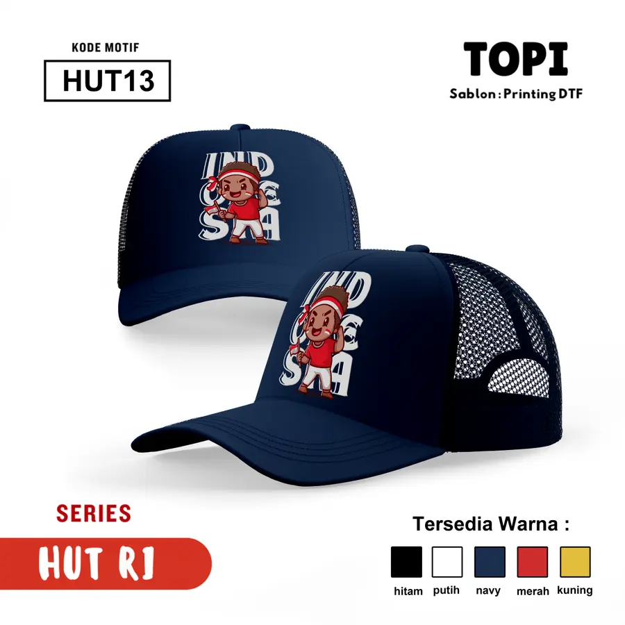 HUT13 - Topi [Varian: Hitam]