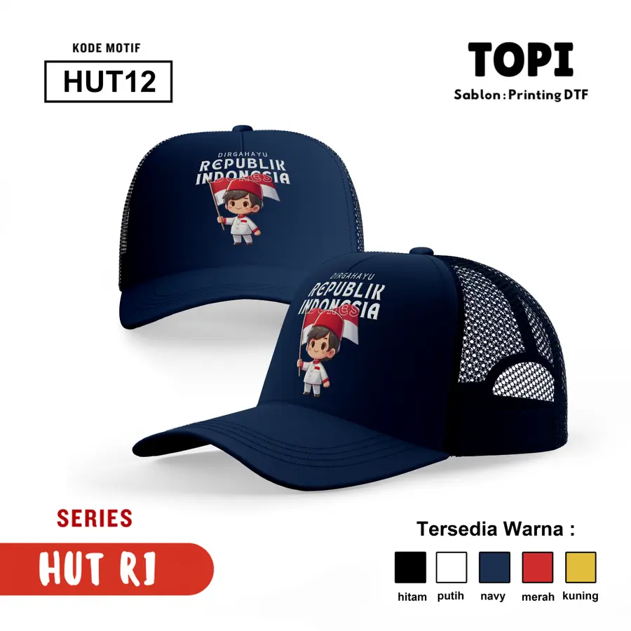 HUT12 - Topi [Varian: Hitam]
