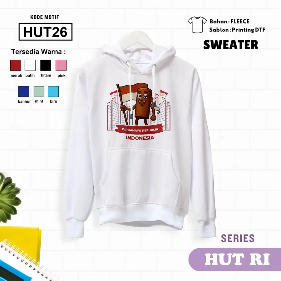 HUT26 - Sweater Kids Fleece Panjang [Varian: L (5-6 y) / Biru]