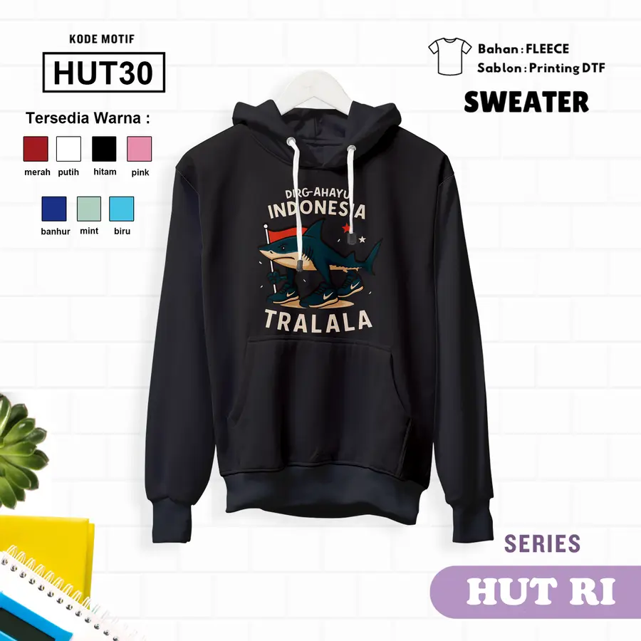 HUT30 - Sweater Kids Fleece Panjang [Varian: L (5-6 y) / Biru]