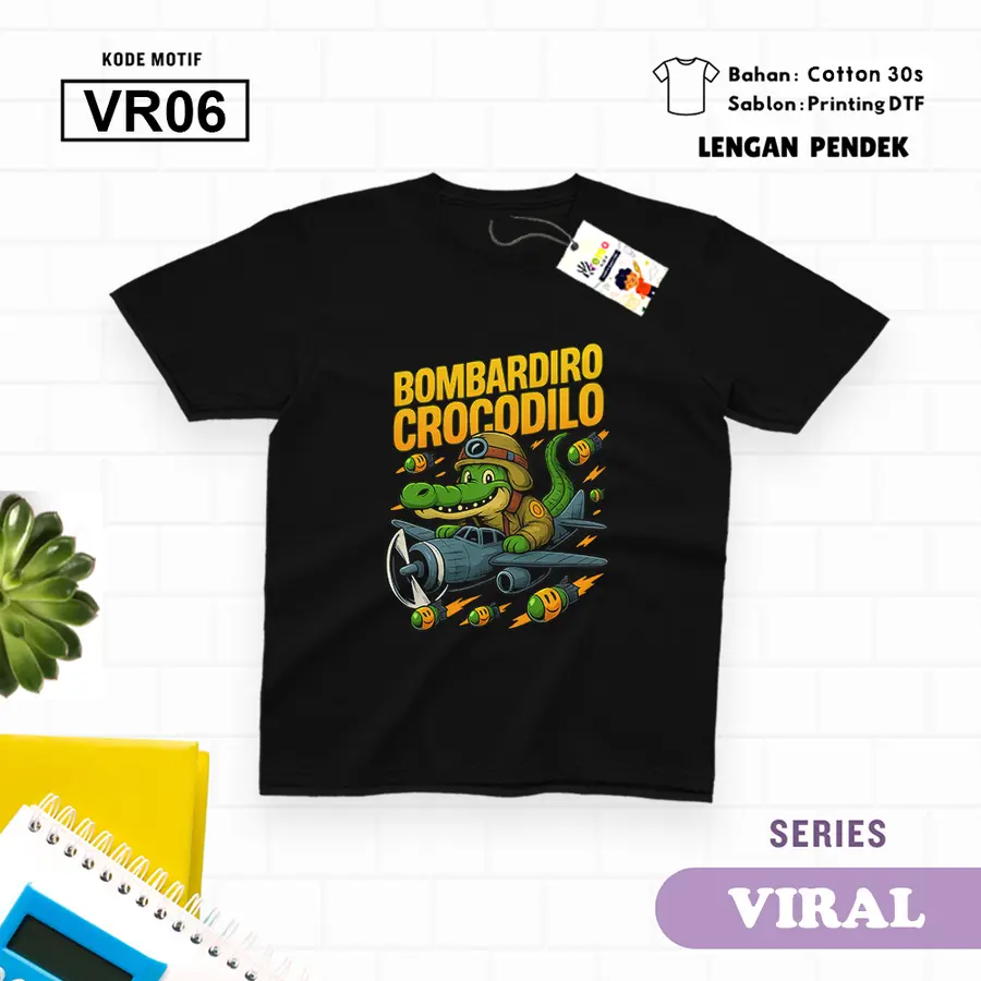 VR06 - Kaos Kids/Junior Cotton 30s Pendek [Varian: S Kids (1-2 y) / Biru Turkish]