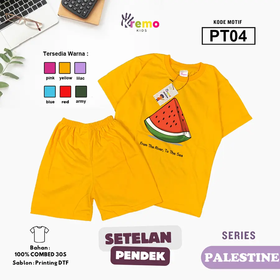 PT04 - Setelan Kids Combed 30s Pendek [Varian: S (3-4 y) / Army]