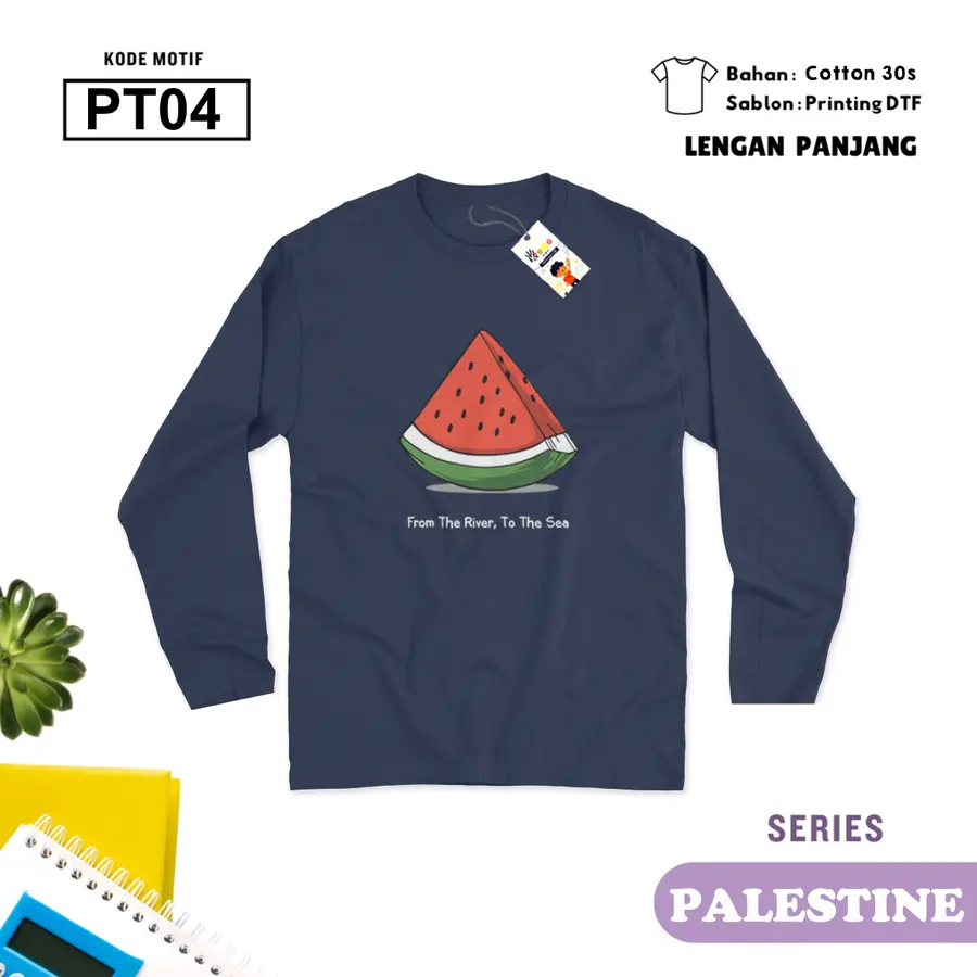PT04 - Kaos Dewasa Cotton 30s Panjang [Varian: M / Hitam]