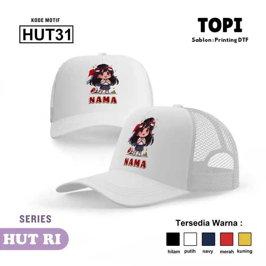 HUT31 - Topi [Varian: Hitam]