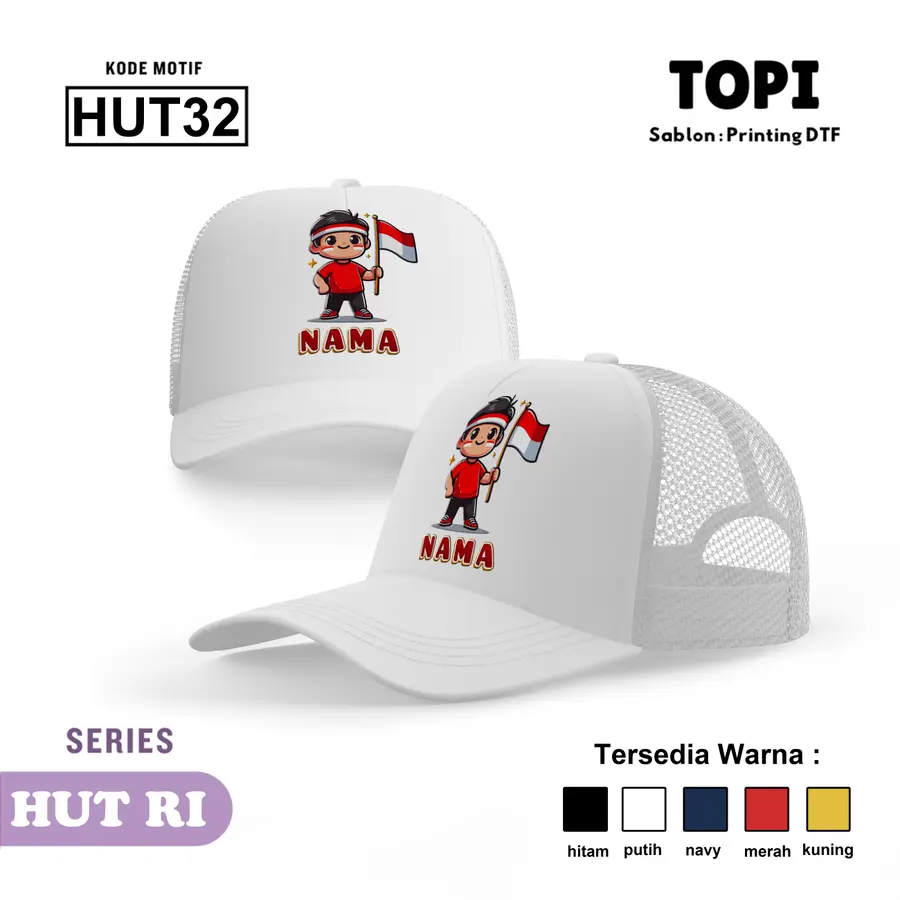 HUT32 - Topi [Varian: Hitam]