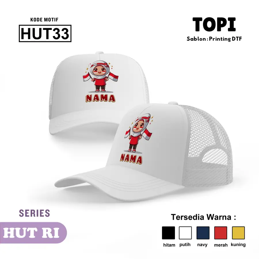 HUT33 - Topi [Varian: Hitam]