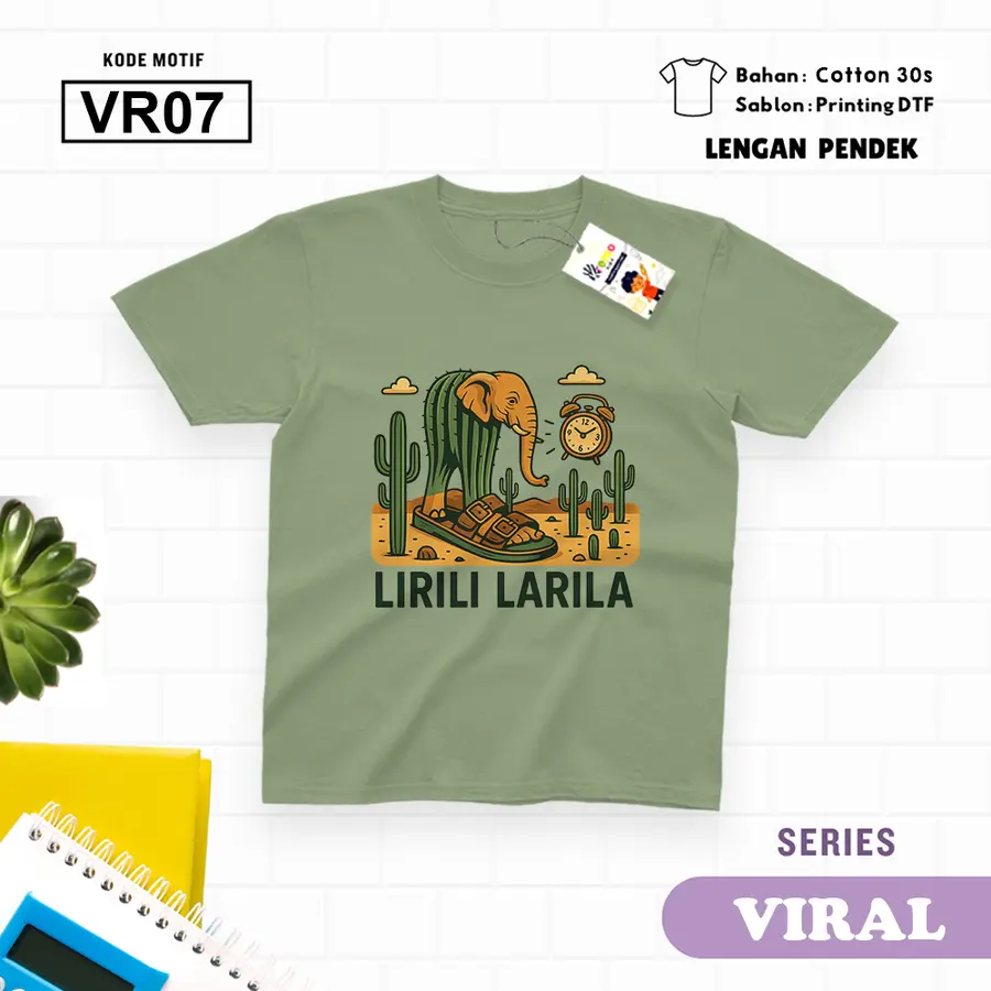 VR07 - Kaos Dewasa Cotton 30s Pendek [Varian: M / Biru Turkish]