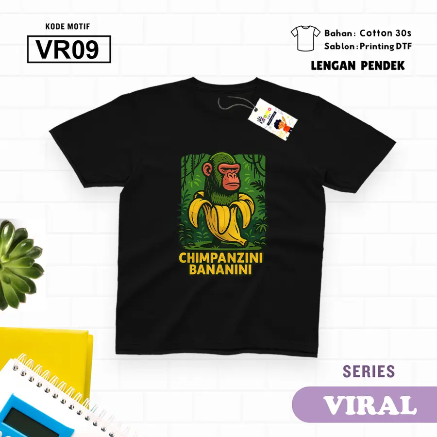 VR09 - Kaos Dewasa Cotton 30s Pendek [Varian: M / Biru Turkish]