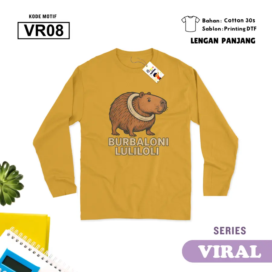 VR08 - Kaos Kids/Junior Cotton 30s Panjang [Varian: S Kids (1-2 y) / Biru Turkish]