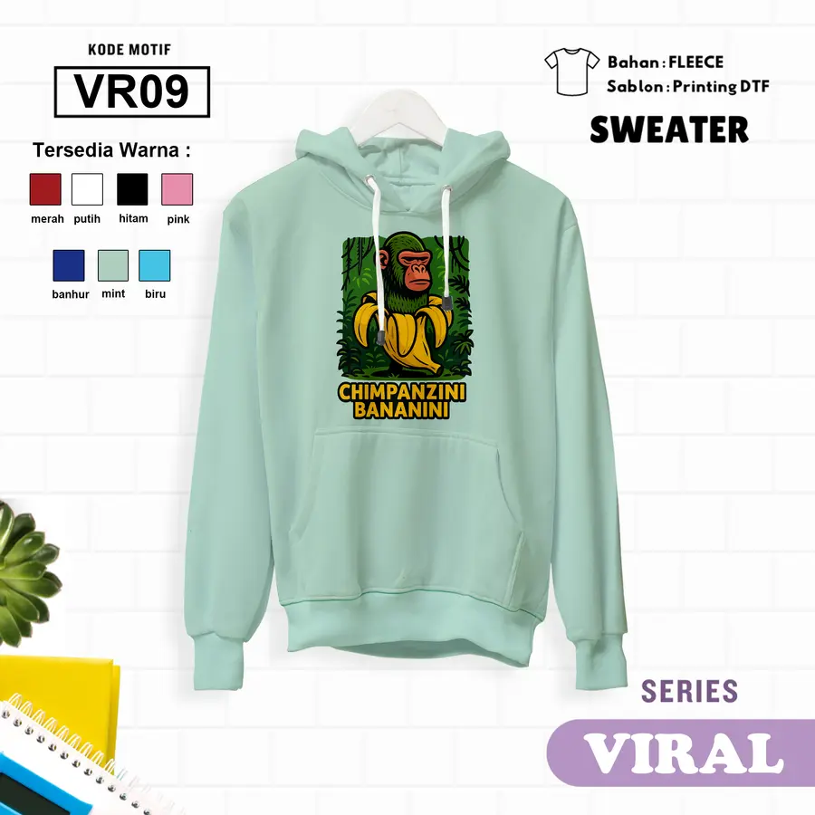 VR09 - Sweater Kids Fleece Panjang [Varian: L (5-6 y) / Biru]
