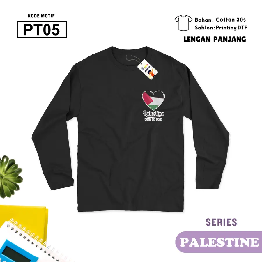 PT05 - Kaos Dewasa Cotton 30s Panjang [Varian: M / Hitam]
