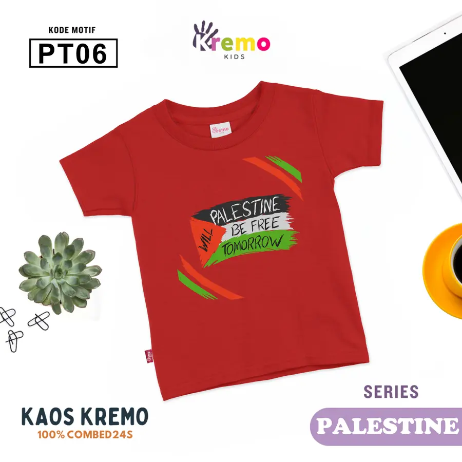 PT06 - Kaos Kids Combed 24s Pendek [Varian: S (3-4 y) / Biru]
