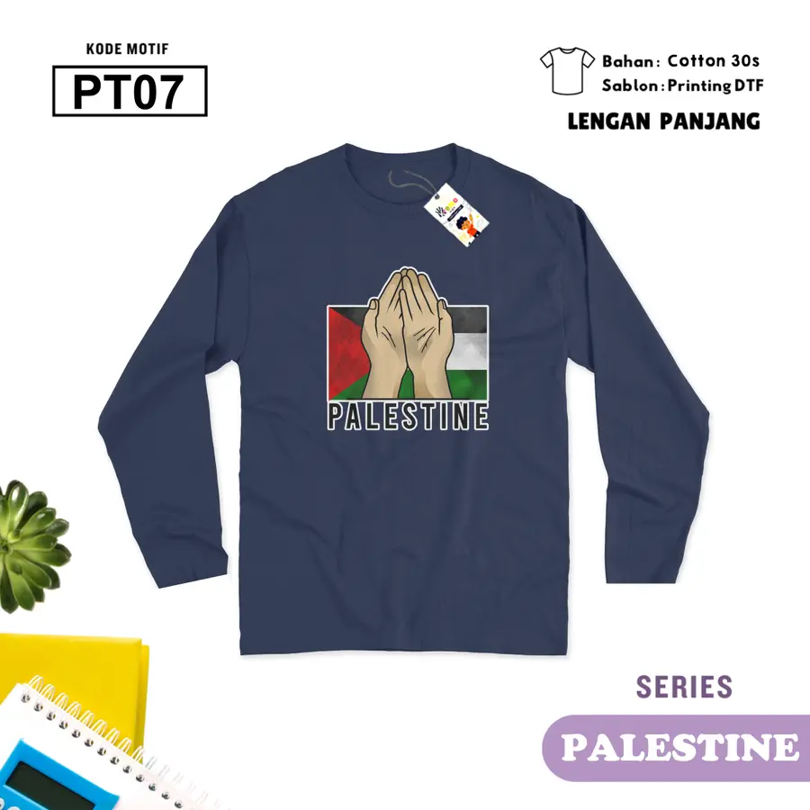 PT07 - Kaos Kids/Junior Cotton 30s Panjang [Varian: S Kids (1-2 y) / Biru Turkish]