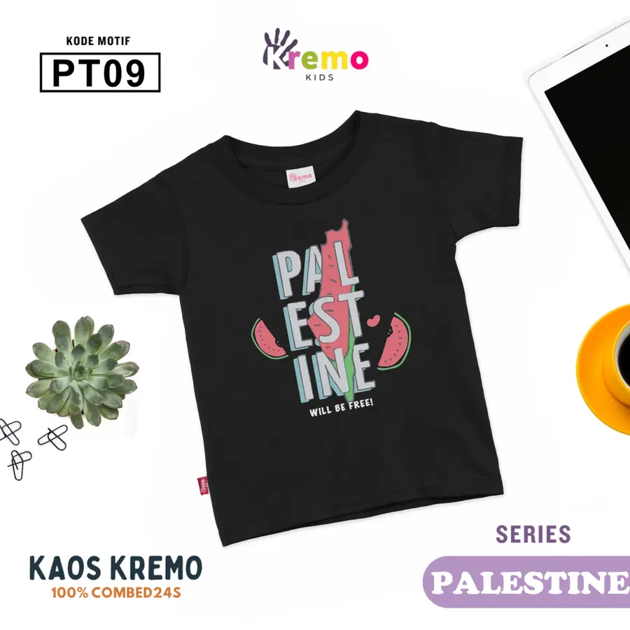 PT09 - Kaos Kids Combed 24s Pendek [Varian: S (3-4 y) / Biru]