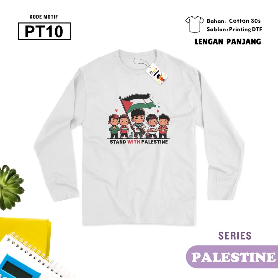 PT10 - Kaos Dewasa Cotton 30s Panjang [Varian: M / Hitam]