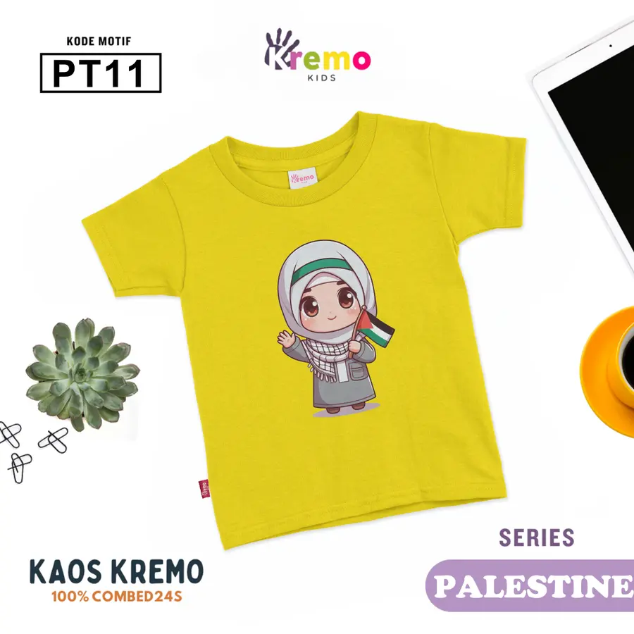 PT11 - Kaos Kids Combed 24s Pendek [Varian: S (3-4 y) / Biru]