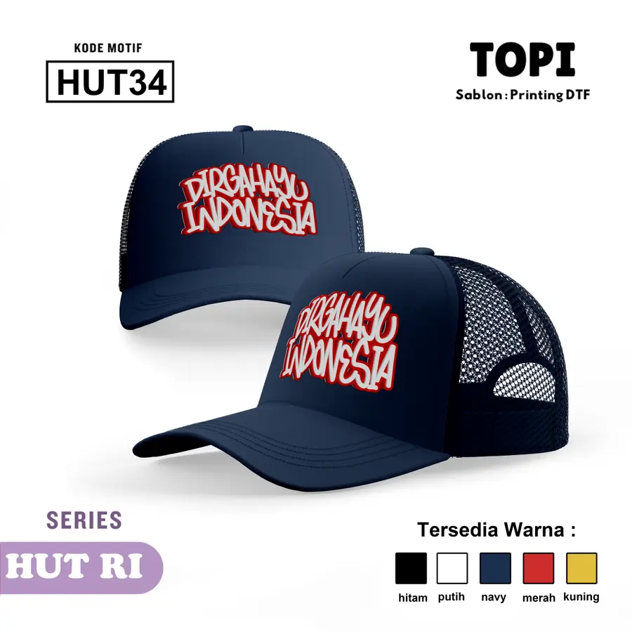HUT34 - Topi [Varian: Hitam]