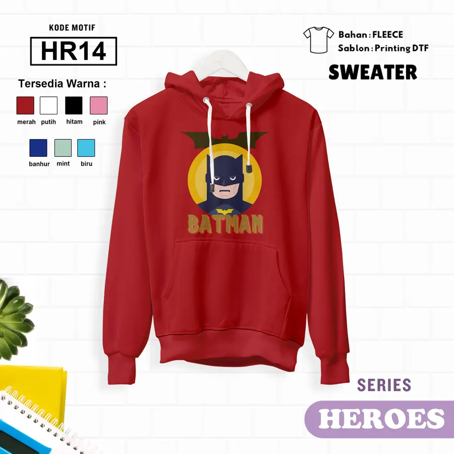 HR14 - Sweater Kids Fleece Panjang [Varian: L (5-6 y) / Biru]