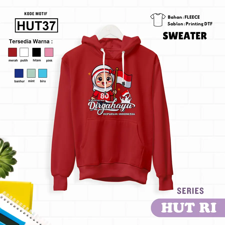 HUT39 - Sweater Kids Fleece Panjang [Varian: L (5-6 y) / Biru]