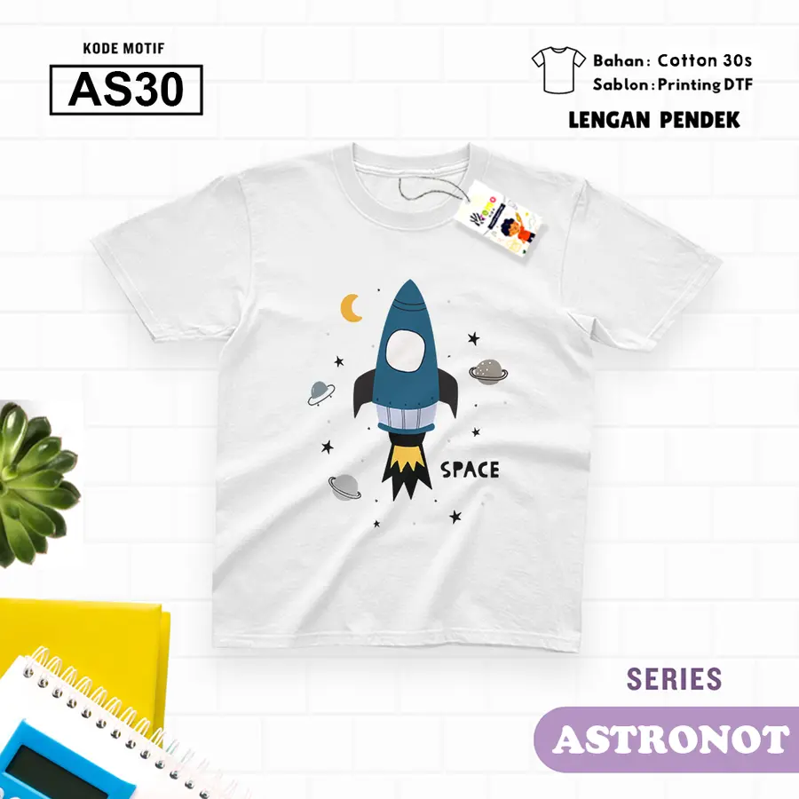 AS30 - Kaos Dewasa Cotton 30s [Varian: M / Biru Turkish]