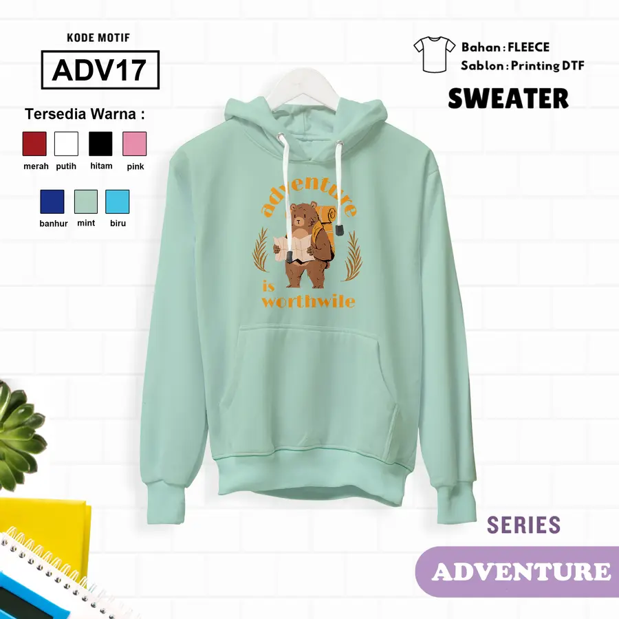 ADV17 - Sweater Kids Fleece Panjang [Varian: L (5-6 y) / Banhur]