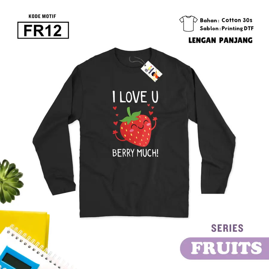 FR12 - Kaos Kids/Junior Cotton 30s Panjang [Varian: S Kids (1-2 y) / Biru Turkish]