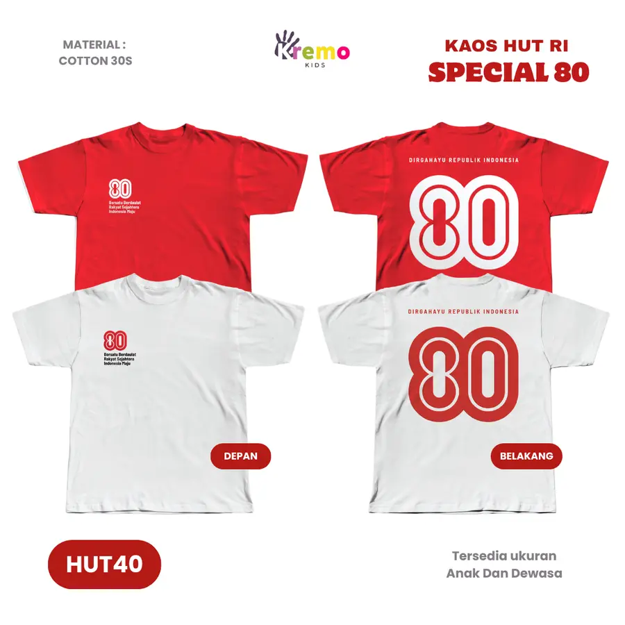 HUT40 - Kaos Dewasa Cotton 30s Pendek [Varian: M / Biru Turkish]
