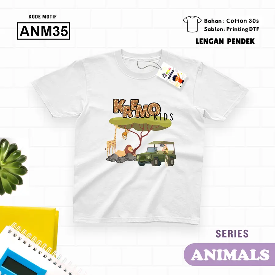 ANM35 - Kaos Dewasa Cotton 30s Pendek [Varian: M / Biru Turkish]