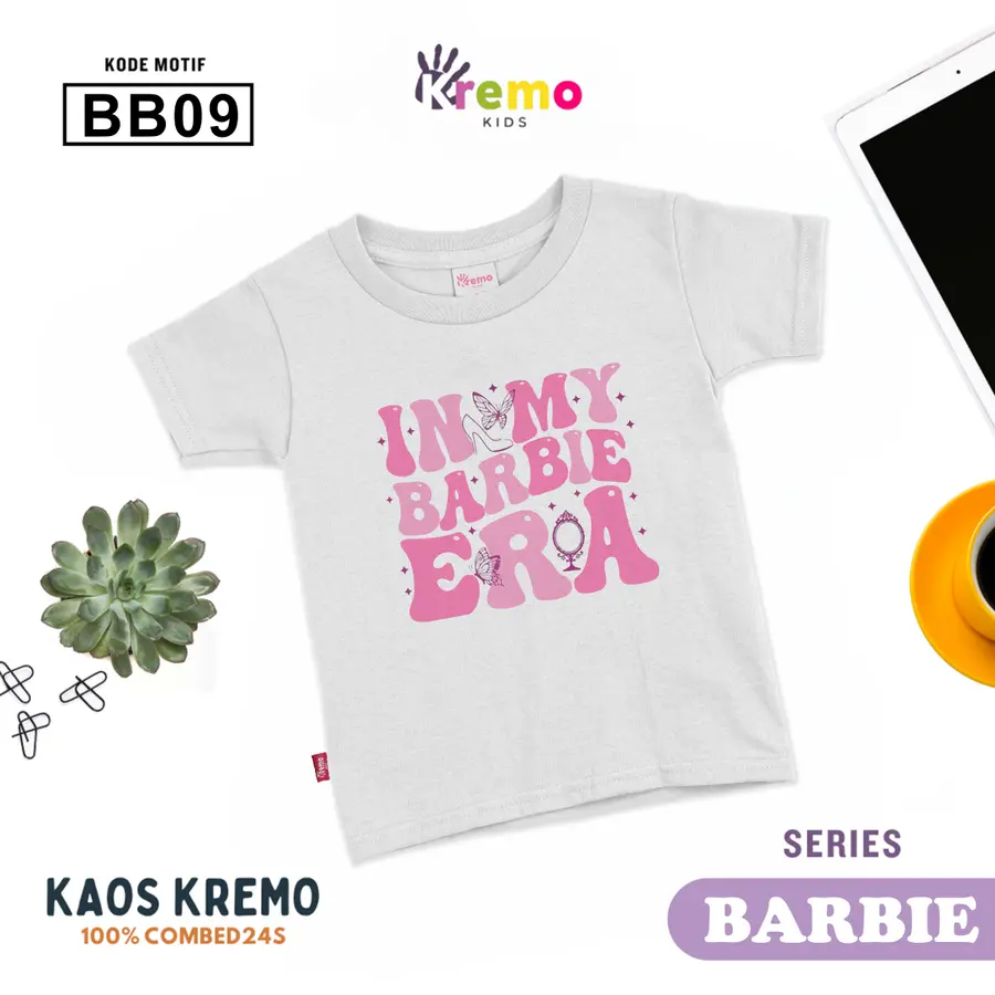 BB09 - Kaos Kids Combed 24s Pendek [Varian: S (3-4 y) / Biru]