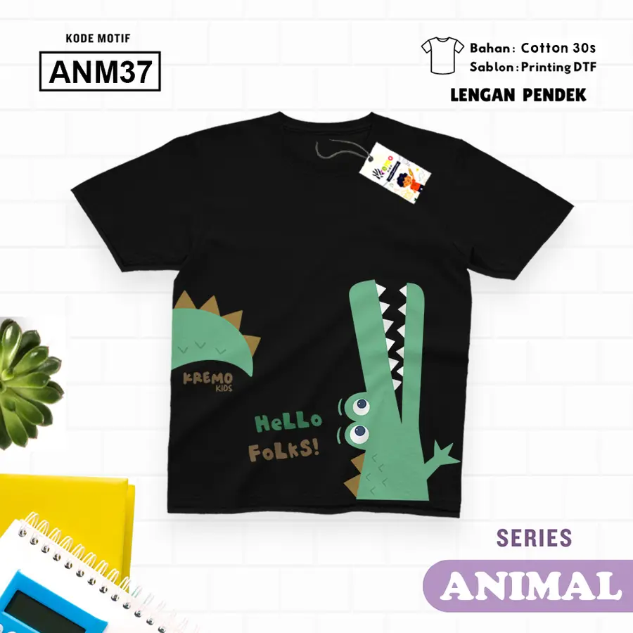 ANM37 - Kaos Dewasa Cotton 30s Pendek [Varian: M / Biru Turkish]