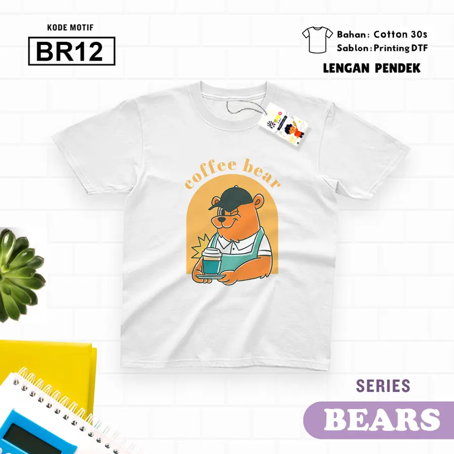 BR12 - Kaos Dewasa Cotton 30s Pendek [Varian: M / Biru Turkish]