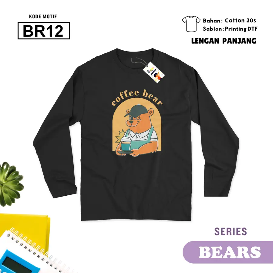 BR12 - Kaos Kids/Junior Cotton 30s Panjang [Varian: S Kids (1-2 y) / Biru Turkish]