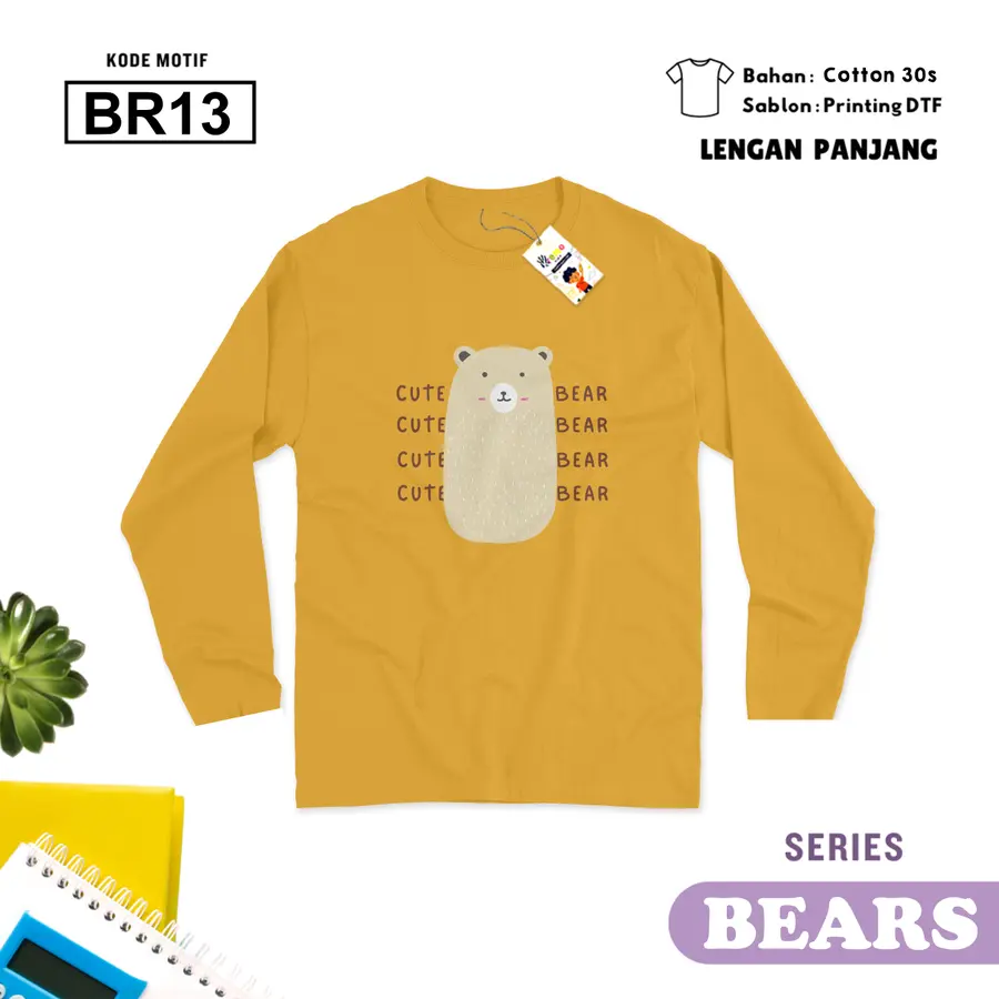 BR13 - Kaos Kids/Junior Cotton 30s Panjang [Varian: S Kids (1-2 y) / Biru Turkish]