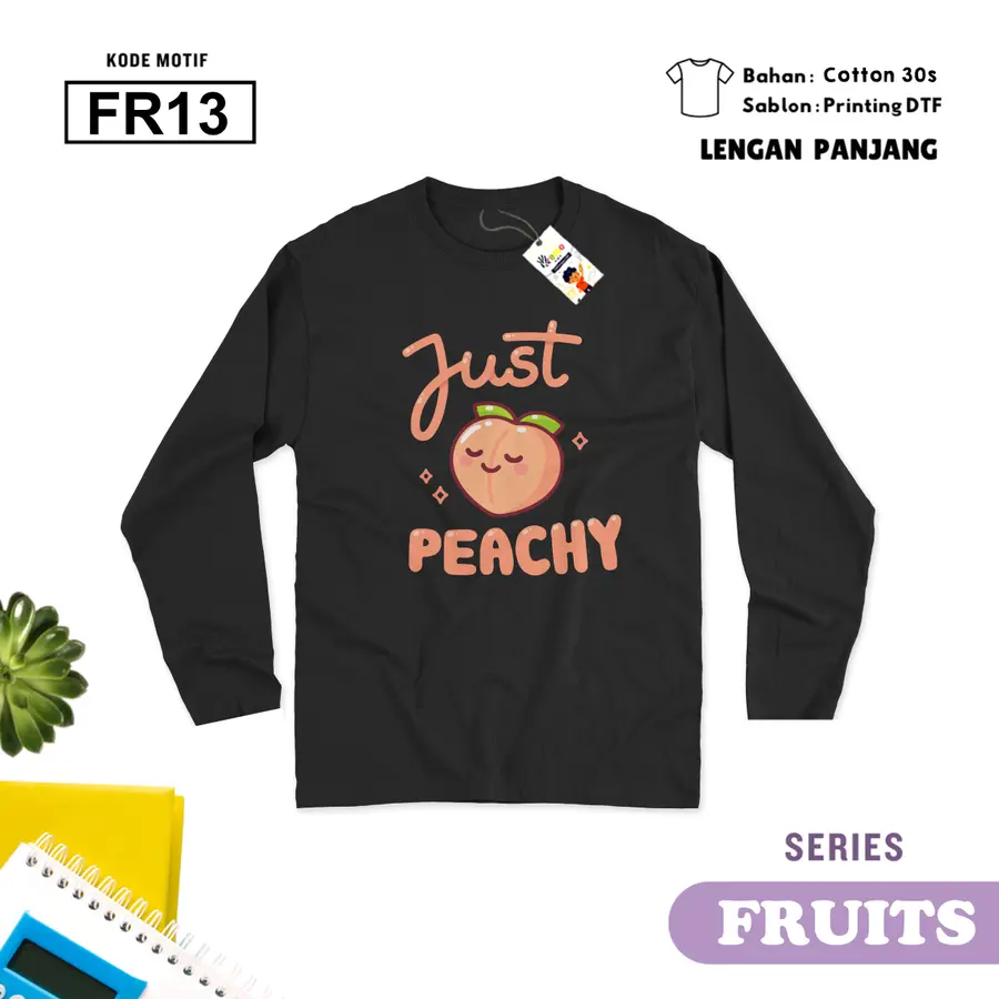 FR13 - Kaos Kids/Junior Cotton 30s Panjang [Varian: S Kids (1-2 y) / Biru Turkish]