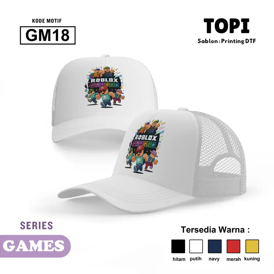 GM18 - Topi [Varian: Hitam]