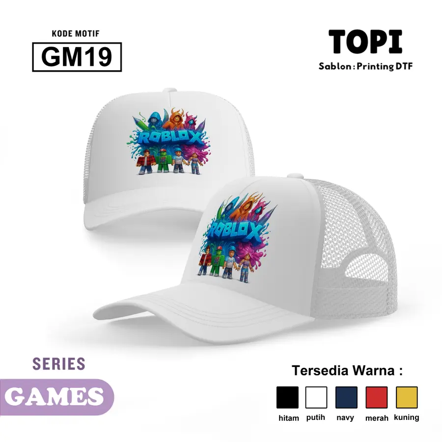 GM19 - Topi [Varian: Hitam]