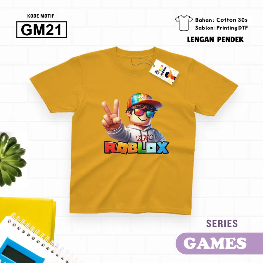 GM21 - Kaos Kids/Junior Cotton 30s Pendek [Varian: S Kids (1-2 y) / Biru Turkish]