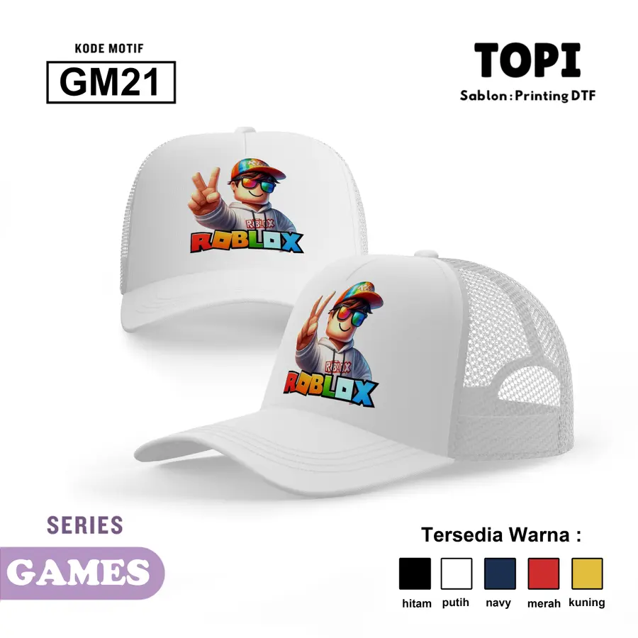 GM21 - Topi [Varian: Hitam]