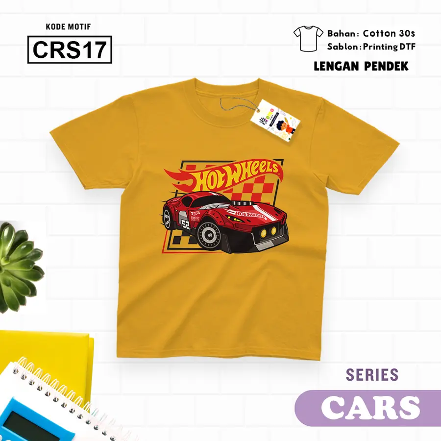 CRS17 - Kaos Kids/Junior Cotton 30s Pendek [Varian: S Kids (1-2 y) / Biru Turkish]
