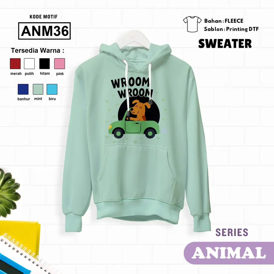 ANM36 - Sweater Kids Fleece Panjang [Varian: L (5-6 y) / Banhur]