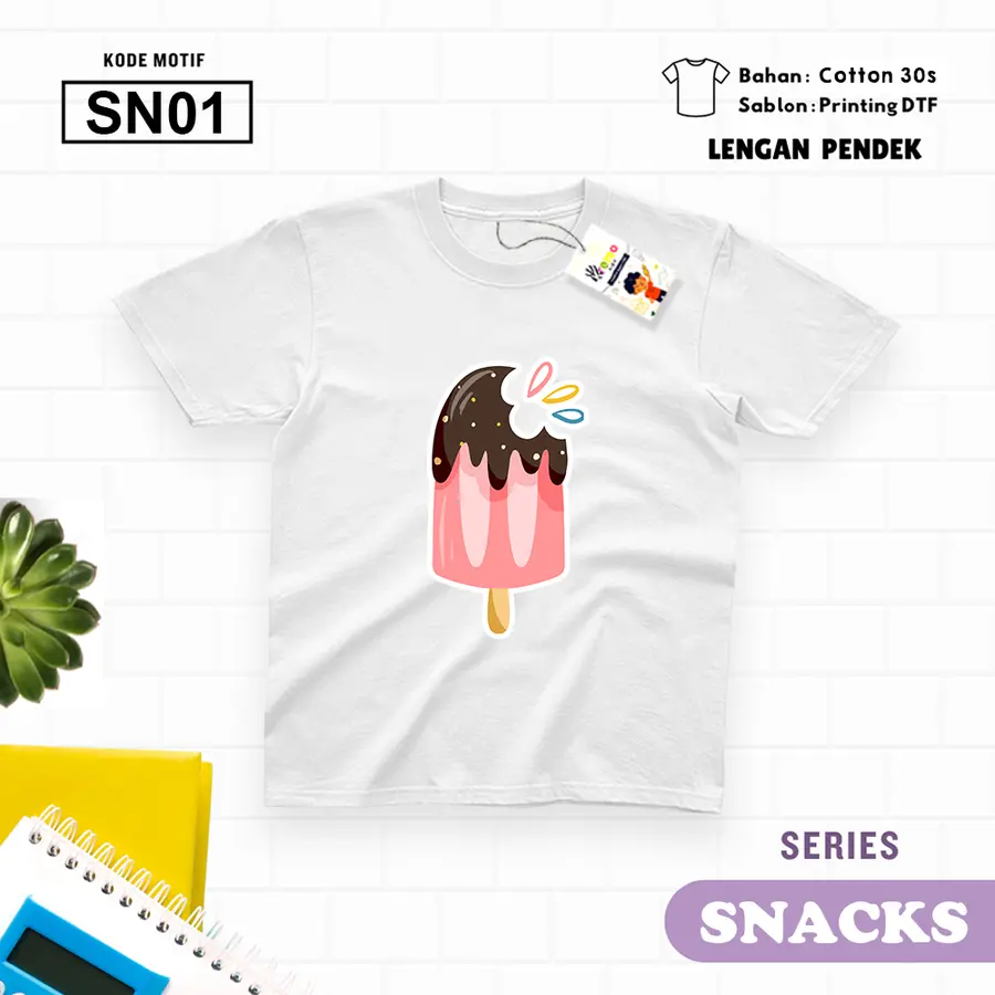 SN01 - Kaos Dewasa Cotton 30s Pendek [Varian: M / Biru Turkish]
