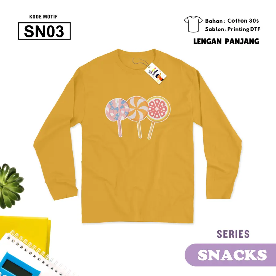 SN03 - Kaos Dewasa Cotton 30s Panjang [Varian: M / Hitam]