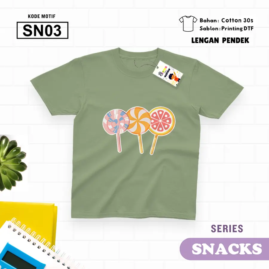 SN03 - Kaos Dewasa Cotton 30s Pendek [Varian: M / Biru Turkish]