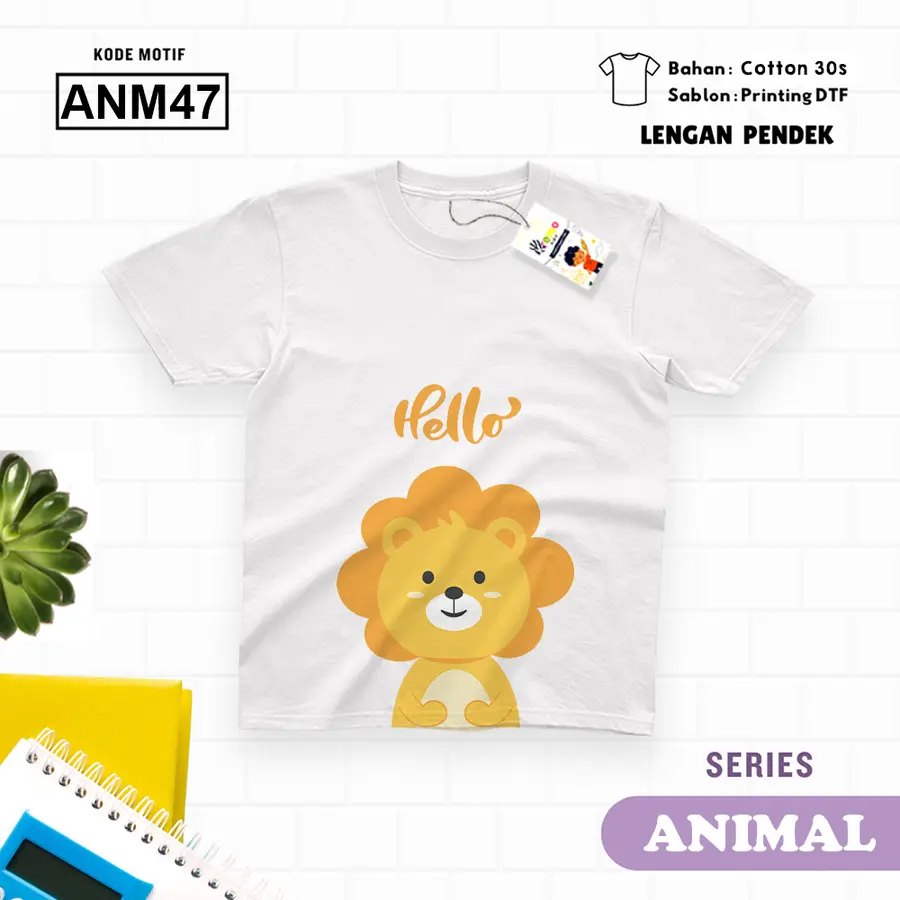ANM47 - Kaos Dewasa Cotton 30s Pendek [Varian: M / Biru Turkish]