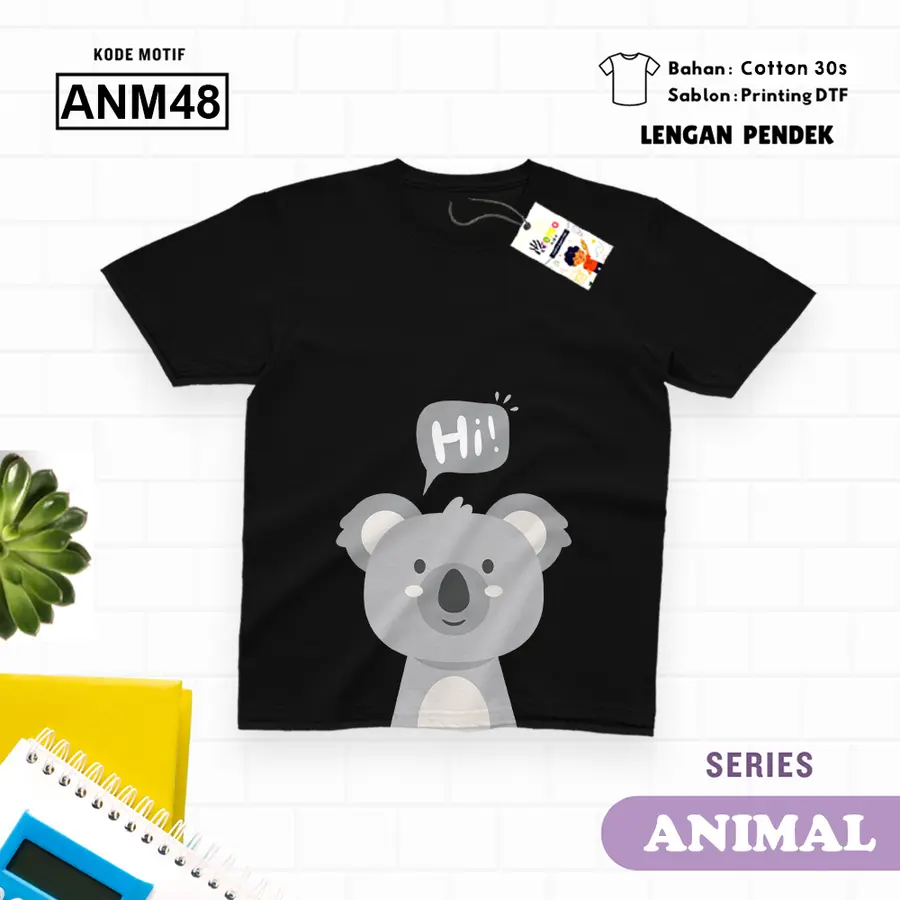 ANM48 - Kaos Dewasa Cotton 30s Pendek [Varian: M / Biru Turkish]