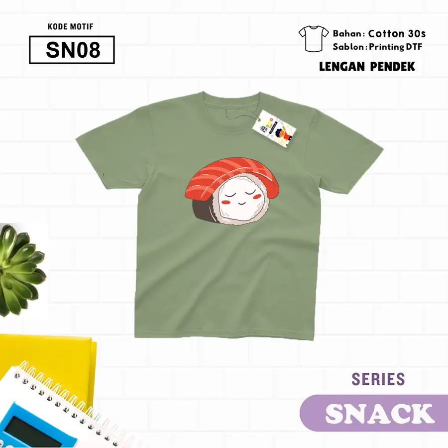 SN08 - Kaos Kids/Junior Cotton 30s Pendek [Varian: S Kids (1-2 y) / Biru Turkish]